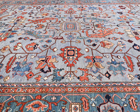 9x12 Gray Aryana Afghan Hand Knotted Veg Dye Wool Area Rug